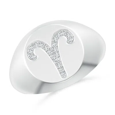 ANGARA LAB-GROWN DIAMOND ARIES ZODIAC SIGN SIGNET RING