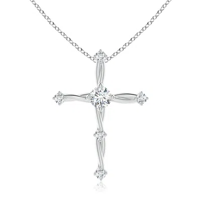 ANGARA LAB-GROWN DIAMOND BRAIDED CROSS PENDANT