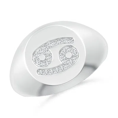 ANGARA LAB-GROWN DIAMOND CANCER ZODIAC SIGN SIGNET RING