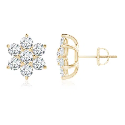 ANGARA LAB-GROWN DIAMOND FLOWER-SHAPED STUD EARRINGS