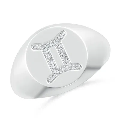 ANGARA LAB-GROWN DIAMOND GEMINI ZODIAC SIGN SIGNET RING