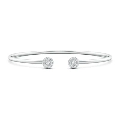 ANGARA LAB-GROWN DIAMOND HALO CLUSTER OPEN FLEX BANGLE