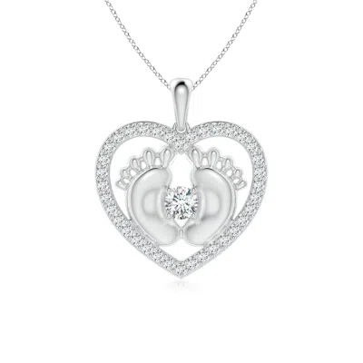 ANGARA LAB-GROWN DIAMOND HEART & BABY FEET PENDANT