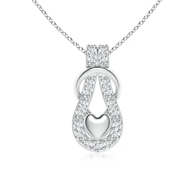 ANGARA LAB-GROWN DIAMOND INFINITY KNOT PENDANT WITH PUFFED HEART