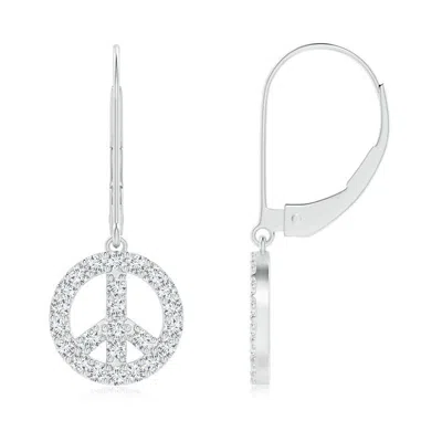 ANGARA LAB-GROWN DIAMOND PEACE SIGN LEVERBACK EARRINGS
