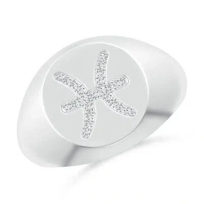 ANGARA LAB-GROWN DIAMOND PISCES ZODIAC SIGN SIGNET RING