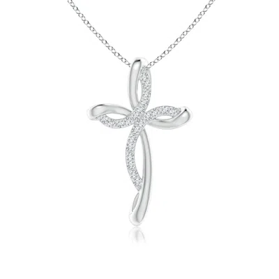 ANGARA LAB-GROWN DIAMOND RIBBON CROSS PENDANT