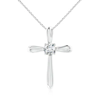 ANGARA LAB-GROWN DIAMOND RIBBON TWIST CROSS PENDANT