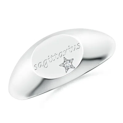 ANGARA LAB-GROWN DIAMOND SAGITTARIUS ENGRAVED SIGNET RING