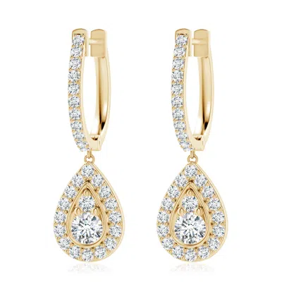 ANGARA LAB-GROWN DIAMOND TEARDROP HOOP EARRINGS