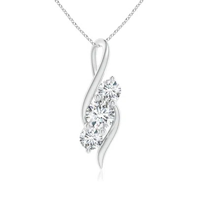 ANGARA LAB-GROWN DIAMOND THREE STONE PENDANT WITH TWISTED BALE
