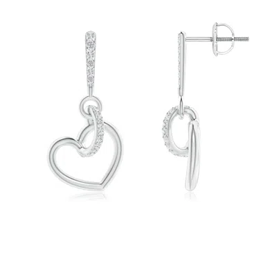 ANGARA LAB-GROWN DIAMOND TILTED HEART DROP EARRINGS