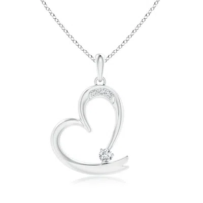 ANGARA LAB-GROWN DIAMOND TILTED RIBBON HEART DANGLE PENDANT