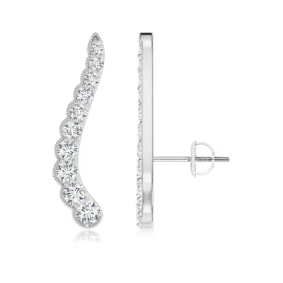 ANGARA LAB-GROWN DIAMOND WAVY EAR CLIMBERS WITH MILGRAIN