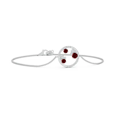 ANGARA LAB-GROWN DISPERSED RUBY AND DIAMOND CANCER CIRCLE BRACELET