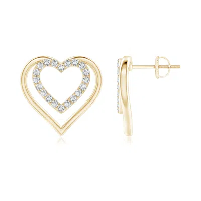 ANGARA LAB-GROWN DOUBLE HEART DIAMOND STUD EARRINGS