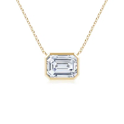 ANGARA LAB-GROWN EAST-WEST BEZEL-SET EMERALD-CUT DIAMOND PENDANT