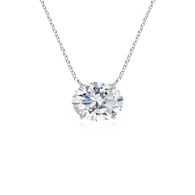 ANGARA LAB-GROWN EAST-WEST OVAL DIAMOND SOLITAIRE PENDANT