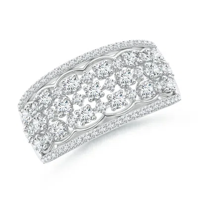 ANGARA LAB-GROWN EDWARDIAN STYLE DIAMOND LACE PATTERN BROAD ANNIVERSARY RING