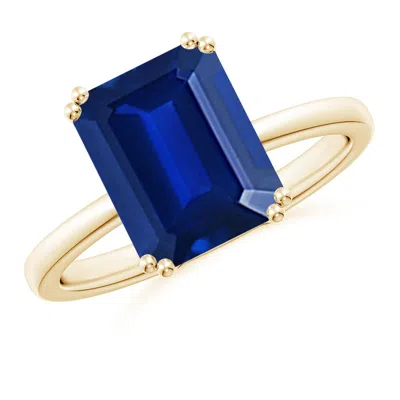 ANGARA LAB-GROWN EMERALD-CUT BLUE SAPPHIRE SOLITAIRE CLASSIC ENGAGEMENT RING