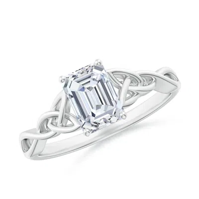 ANGARA LAB-GROWN EMERALD-CUT DIAMOND CELTIC KNOT ENGAGEMENT RING