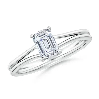 ANGARA LAB-GROWN EMERALD-CUT DIAMOND DOUBLE SHANK SOLITAIRE ENGAGEMENT RING
