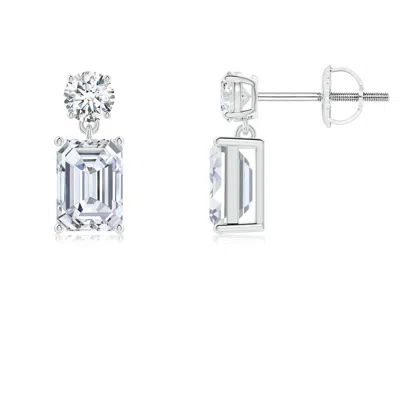 ANGARA LAB-GROWN EMERALD-CUT DIAMOND DROP EARRINGS