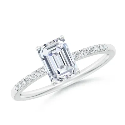 ANGARA LAB-GROWN EMERALD-CUT DIAMOND ENGAGEMENT RING WITH LAB DIAMOND ACCENTS