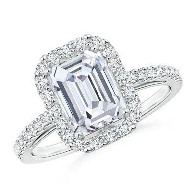 ANGARA LAB-GROWN EMERALD-CUT DIAMOND HALO RING