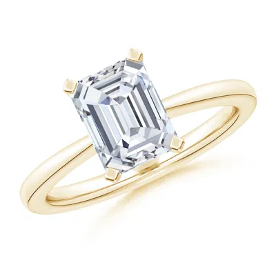 ANGARA LAB-GROWN EMERALD-CUT DIAMOND REVERSE TAPERED SHANK SOLITAIRE ENGAGEMENT RING