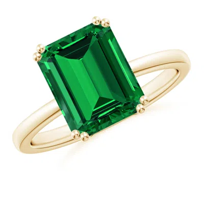 ANGARA LAB-GROWN EMERALD-CUT EMERALD SOLITAIRE CLASSIC ENGAGEMENT RING