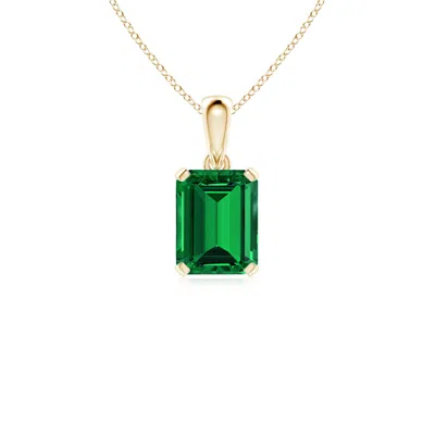 ANGARA LAB-GROWN EMERALD-CUT EMERALD SOLITAIRE PENDANT