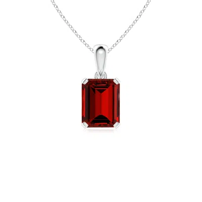 ANGARA LAB-GROWN EMERALD-CUT RUBY SOLITAIRE PENDANT