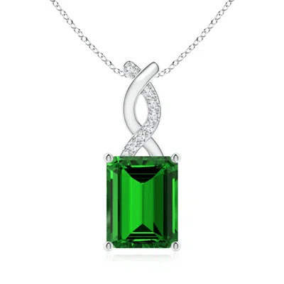 ANGARA LAB-GROWN EMERALD PENDANT WITH LAB DIAMOND ENTWINED BALE