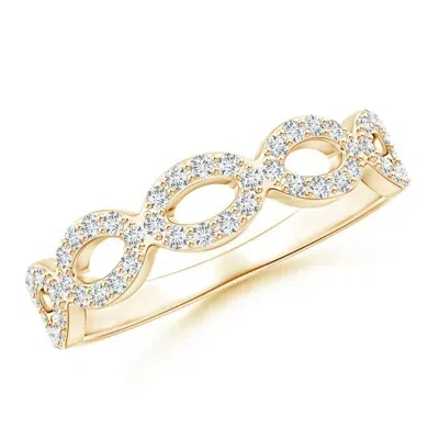 ANGARA LAB-GROWN ENTWINED OVAL LINK DIAMOND HALF ETERNITY WEDDING RING