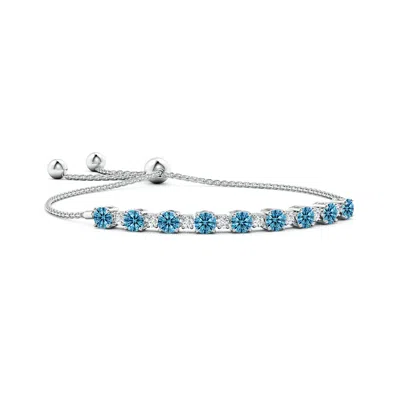 ANGARA LAB-GROWN FANCY INTENSE BLUE AND WHITE DIAMOND TENNIS BOLO BRACELET