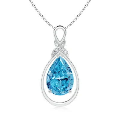 ANGARA LAB-GROWN FANCY INTENSE BLUE DIAMOND INFINITY PENDANT WITH 'X' MOTIF