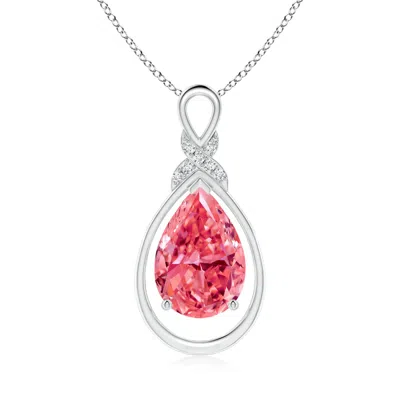 ANGARA LAB-GROWN FANCY INTENSE PINK DIAMOND INFINITY PENDANT WITH 'X' MOTIF