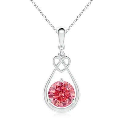 ANGARA LAB-GROWN FANCY INTENSE PINK DIAMOND KNOTTED HEART PENDANT