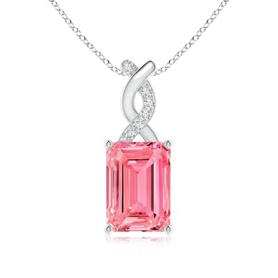 ANGARA LAB-GROWN FANCY INTENSE PINK DIAMOND PENDANT WITH ENTWINED BALE