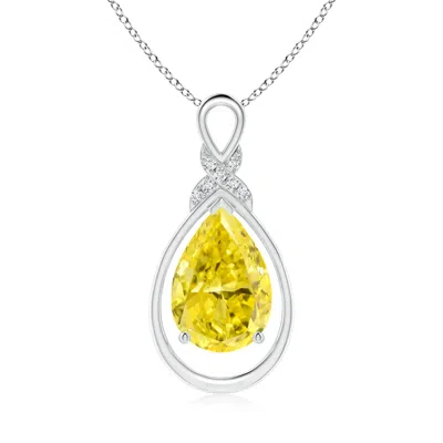 ANGARA LAB-GROWN FANCY INTENSE YELLOW DIAMOND INFINITY PENDANT WITH 'X' MOTIF