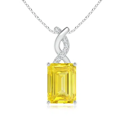 ANGARA LAB-GROWN FANCY INTENSE YELLOW DIAMOND PENDANT WITH ENTWINED BALE