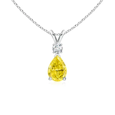 ANGARA LAB-GROWN FANCY INTENSE YELLOW DIAMOND TEARDROP PENDANT