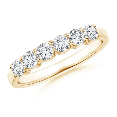 ANGARA LAB-GROWN FISHTAIL-SET DIAMOND SIX STONE WEDDING RING