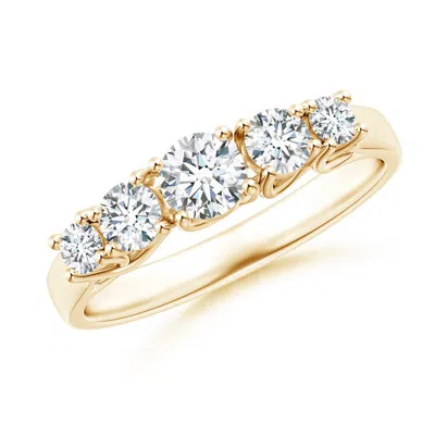 ANGARA LAB-GROWN FIVE STONE TRELLIS SET DIAMOND WEDDING RING