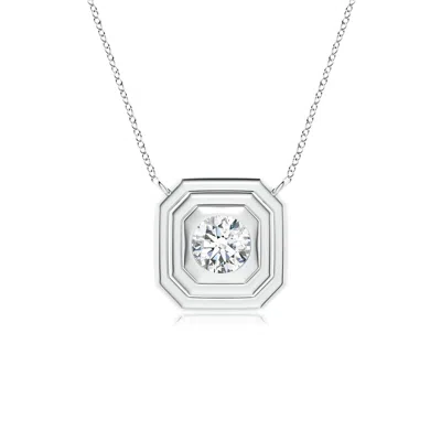 ANGARA LAB-GROWN FLUSH-SET ROUND DIAMOND CONCENTRIC OCTAGON PENDANT
