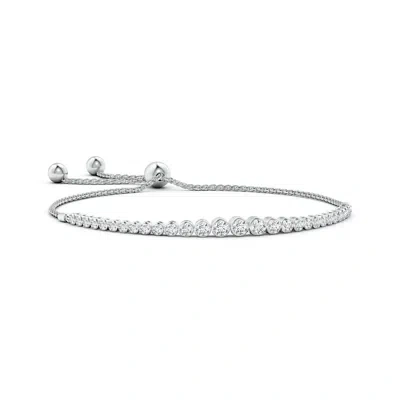 ANGARA LAB-GROWN GRADUATED BEZEL-SET DIAMOND BOLO BRACELET