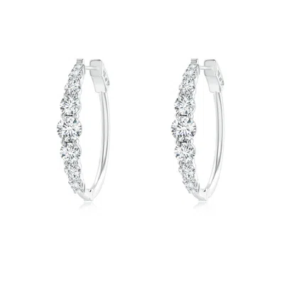 ANGARA LAB-GROWN GRADUATED DIAMOND HOOP EARRINGS