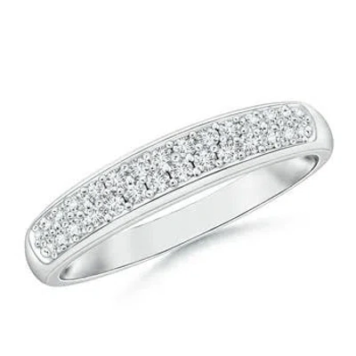 ANGARA LAB-GROWN HALF ETERNITY PAVE SET TWO ROW DIAMOND WEDDING RING