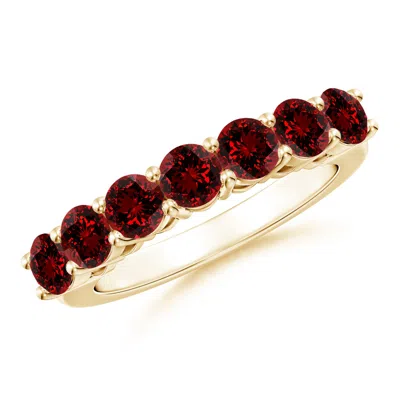 ANGARA LAB-GROWN HALF ETERNITY SEVEN STONE RUBY WEDDING BAND